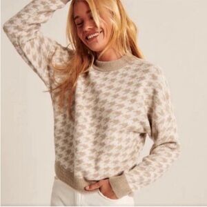 Abercrombie & Fitch Houndstooth Pull Over Preppy Sweater - Medium